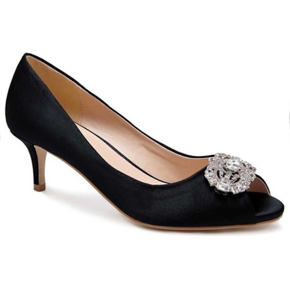 Paradox London Pink Prunella Crystal Embellished Pointed Peep Toe Heels